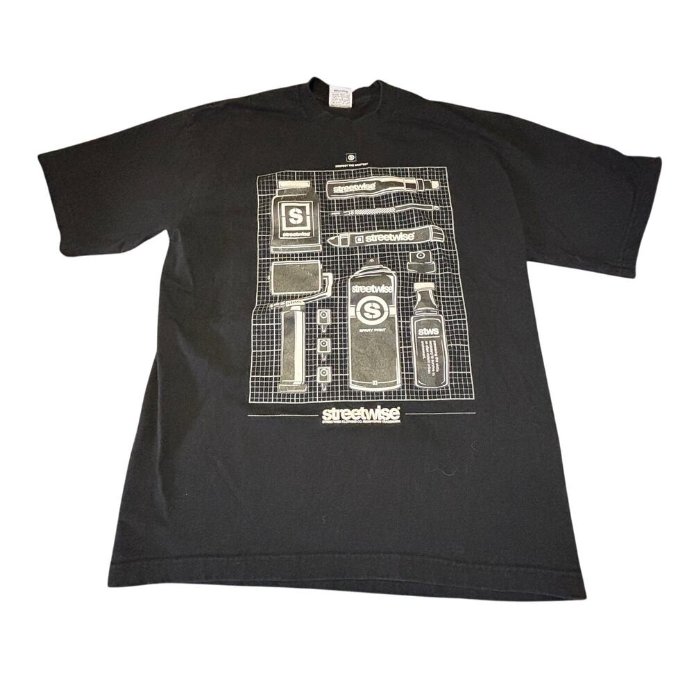 Y2K Streetwise Shirt XL STWS Paint Graffiti Streetwear Hip Hop LA Made in USA